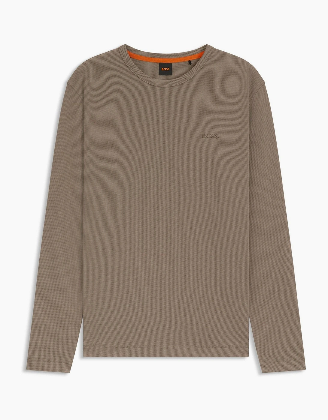 Boss Hugo Boss Men's Wordmark Crew Neck Long Sleeve Regular Fit T-Shirt - Green