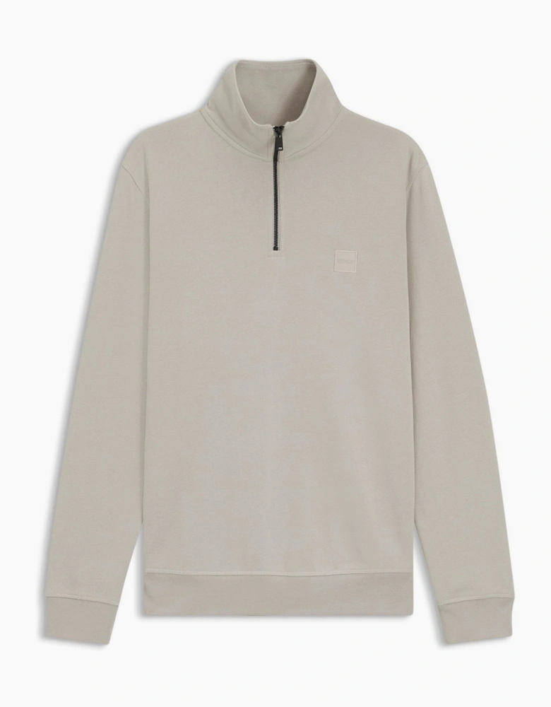 Zip Neck High Collar Long Sleeve Sweatshirt