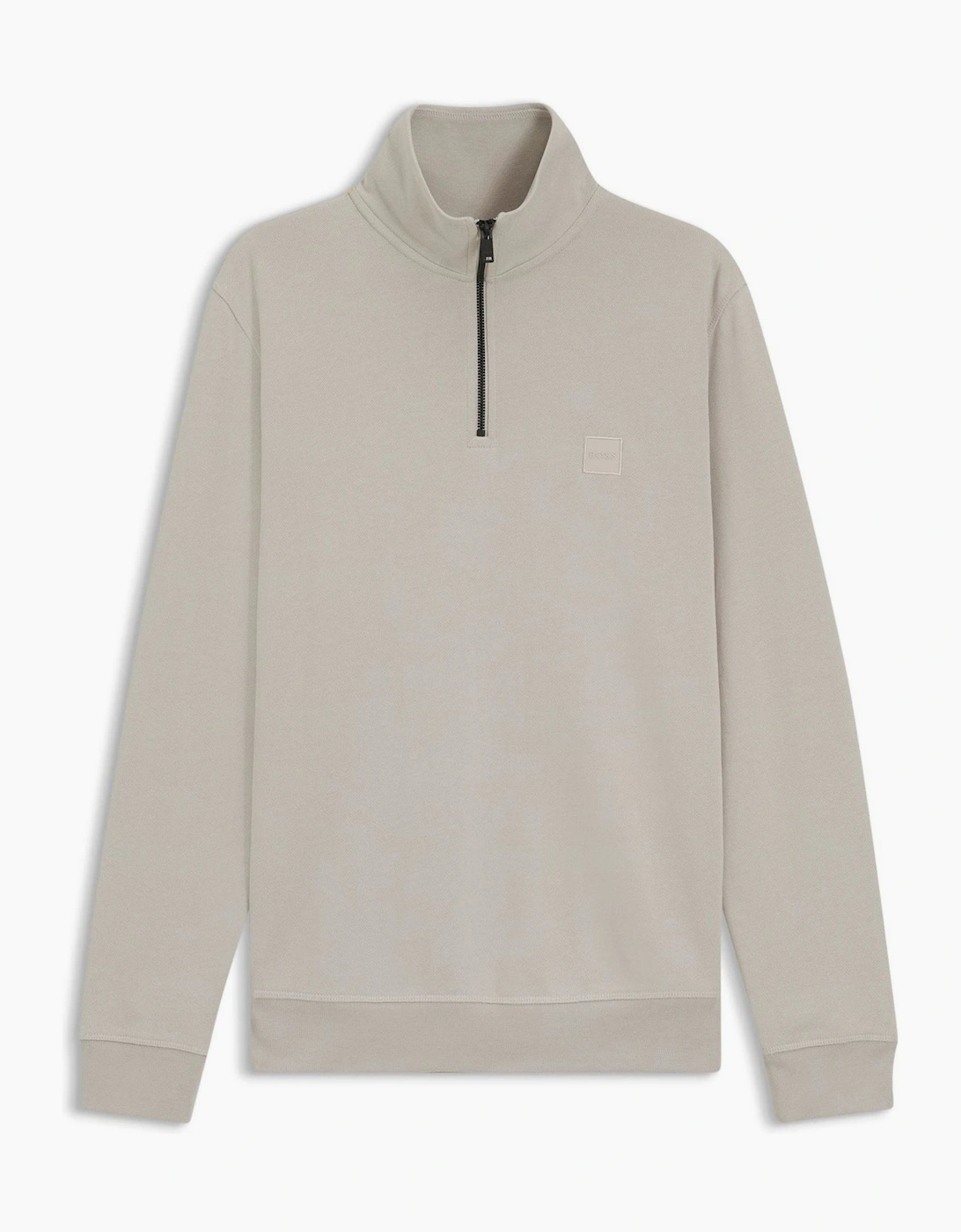 Zip Neck High Collar Long Sleeve Sweatshirt, 6 of 5