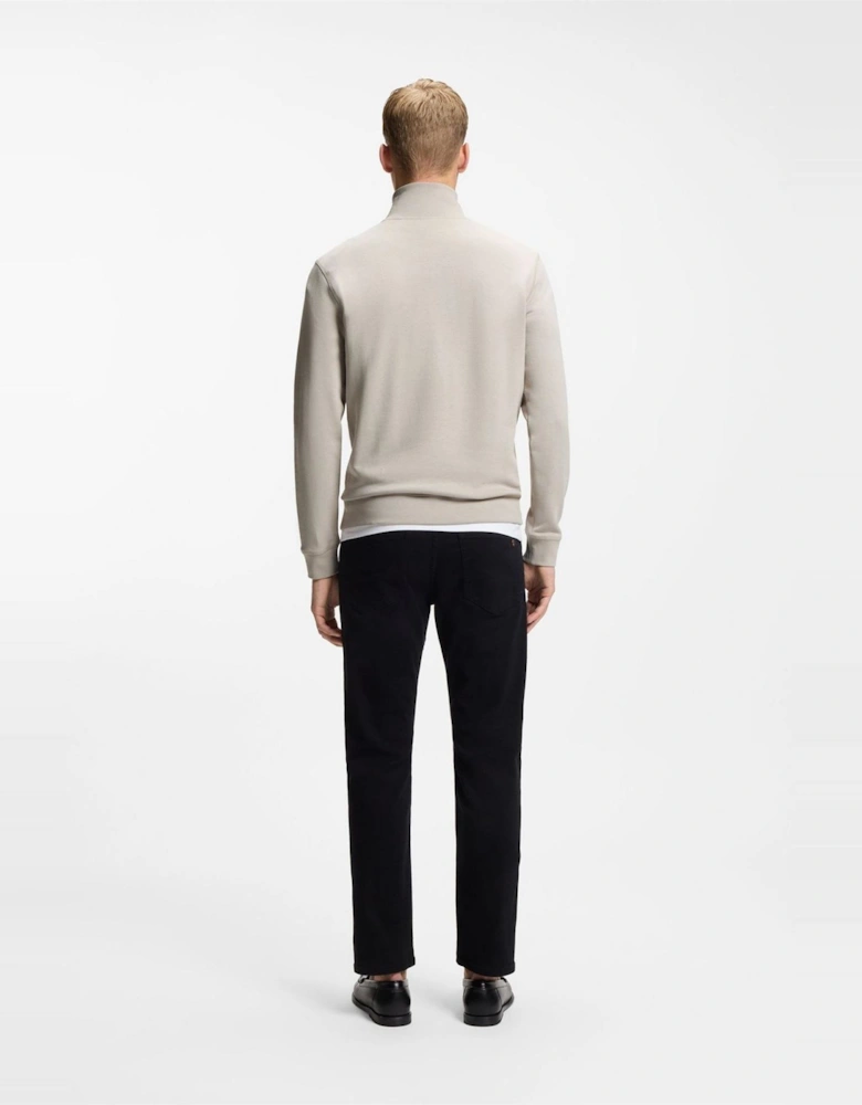 Zip Neck High Collar Long Sleeve Sweatshirt