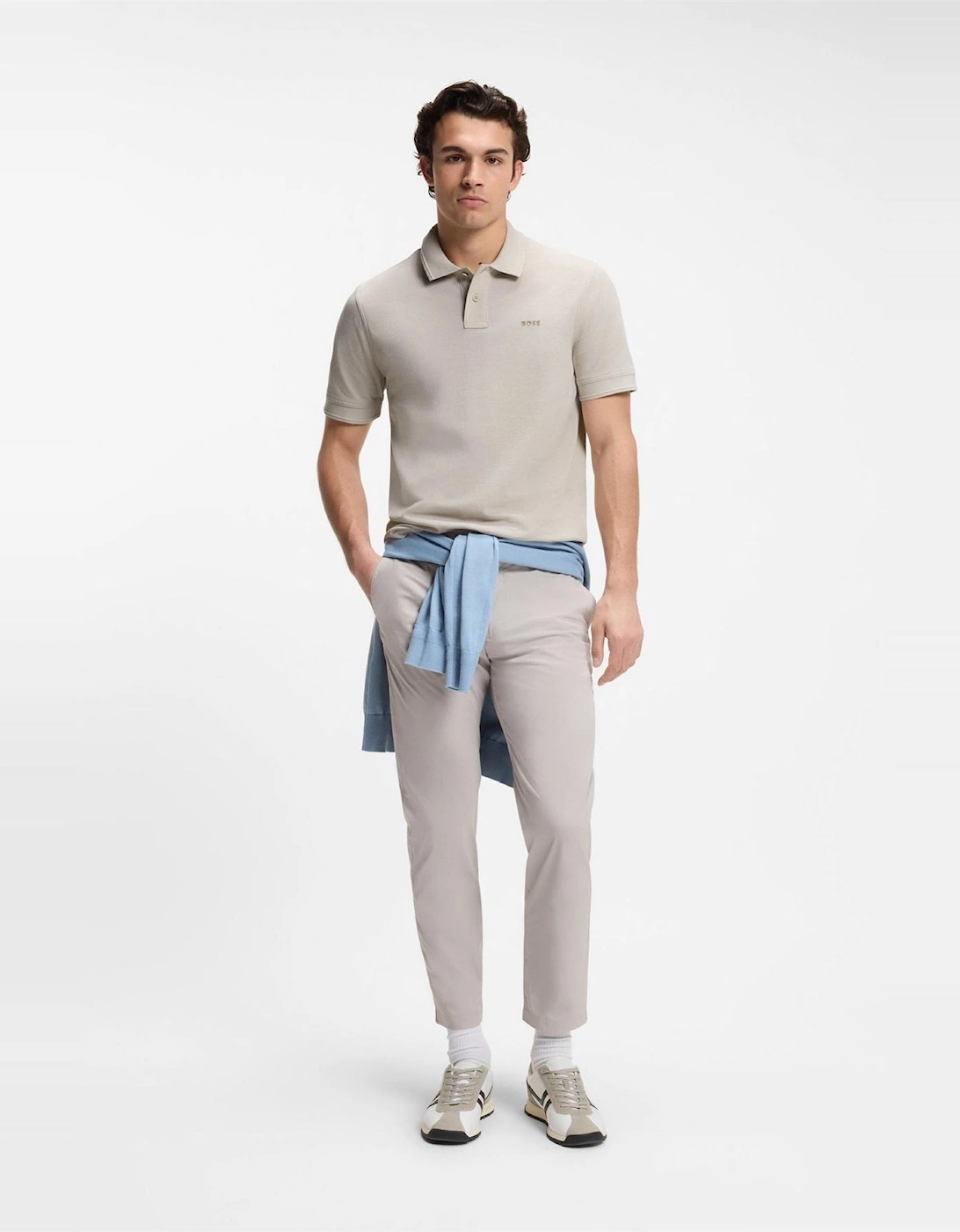 Wordmark Collared Neck Short Sleeve Polo Shirt