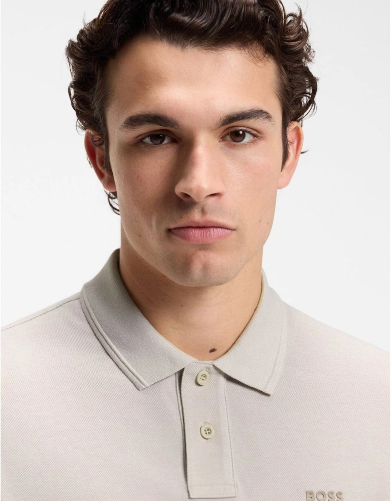 Wordmark Collared Neck Short Sleeve Polo Shirt