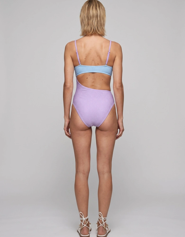 Luna Veil Sky Blue & Lilac Swimsuit