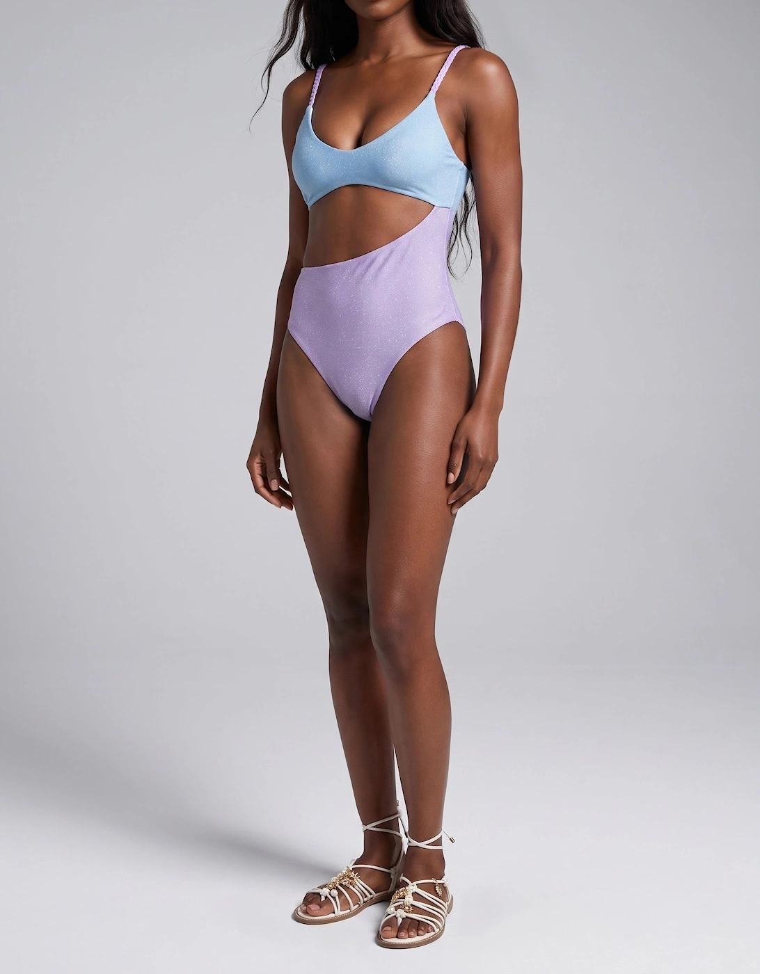 Luna Veil Sky Blue & Lilac Swimsuit