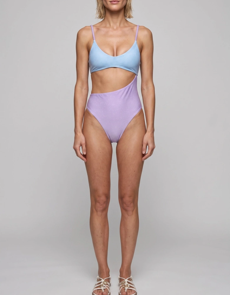 Luna Veil Sky Blue & Lilac Swimsuit
