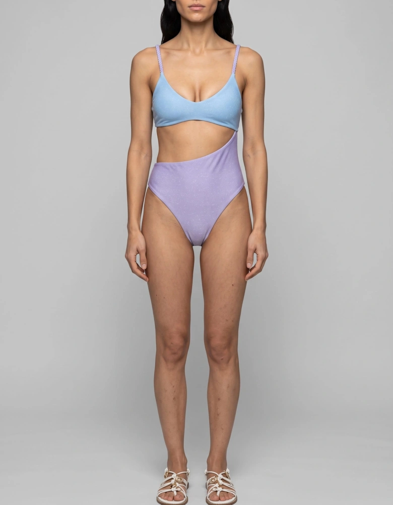 Luna Veil Sky Blue & Lilac Swimsuit