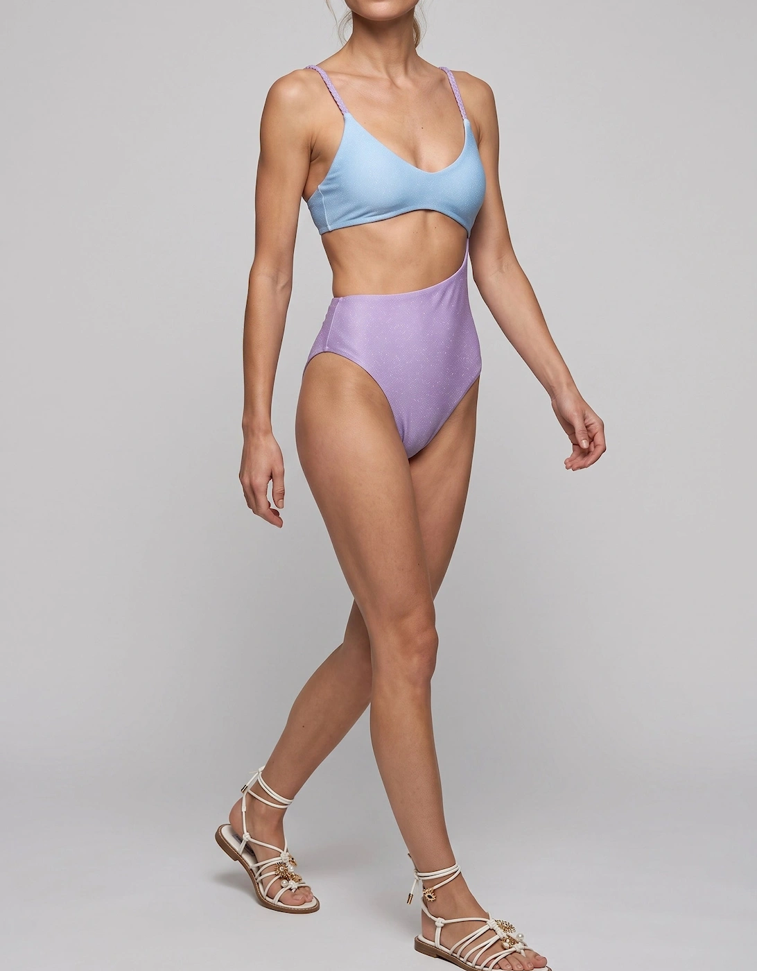 Luna Veil Sky Blue & Lilac Swimsuit
