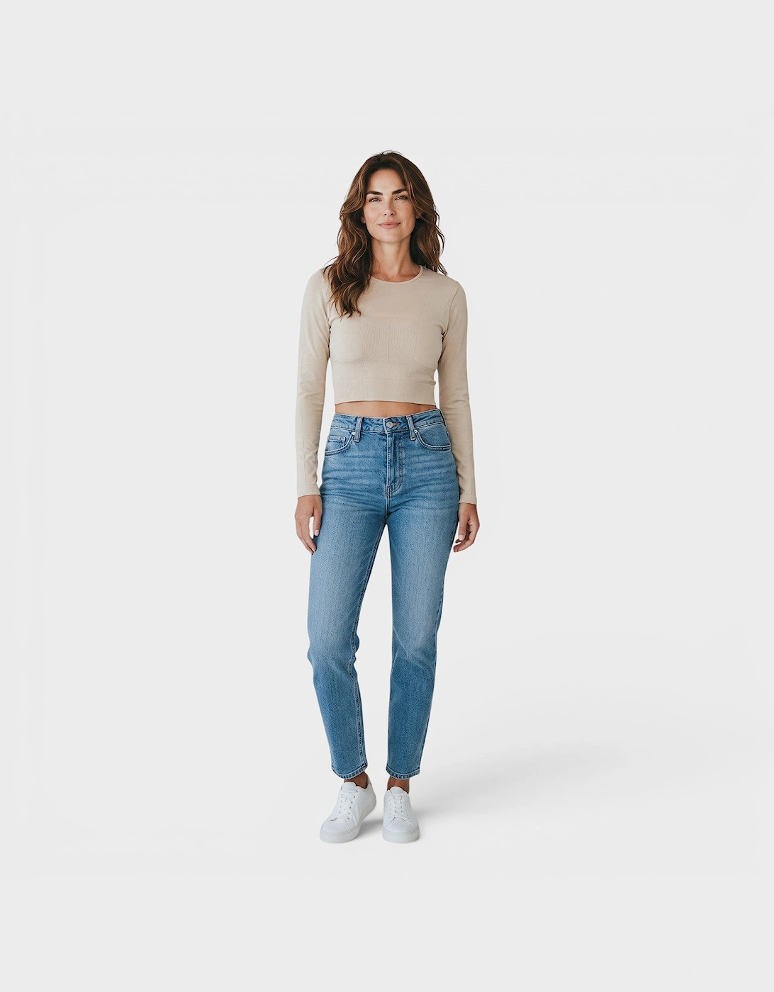Adidas Truestrength Seamless Long Sleeve Yoga Top Beige