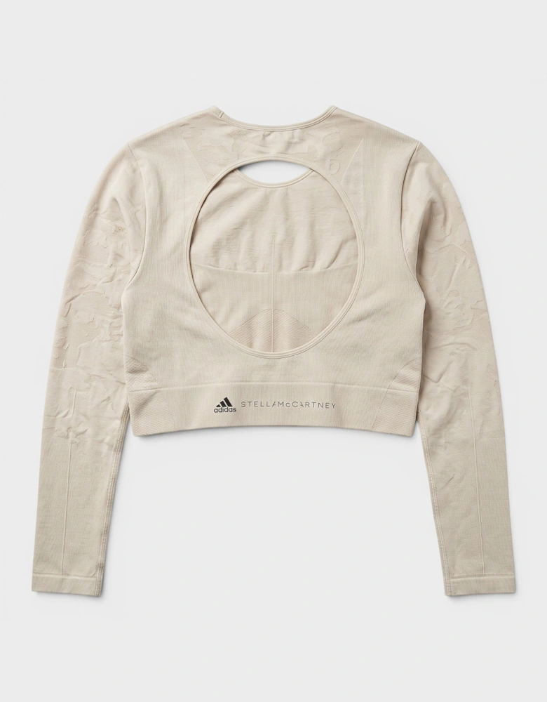 Adidas Truestrength Seamless Long Sleeve Yoga Top Beige