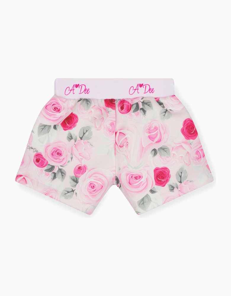 A DEE AMAYA ROSE PRINT SHORT SET W261506