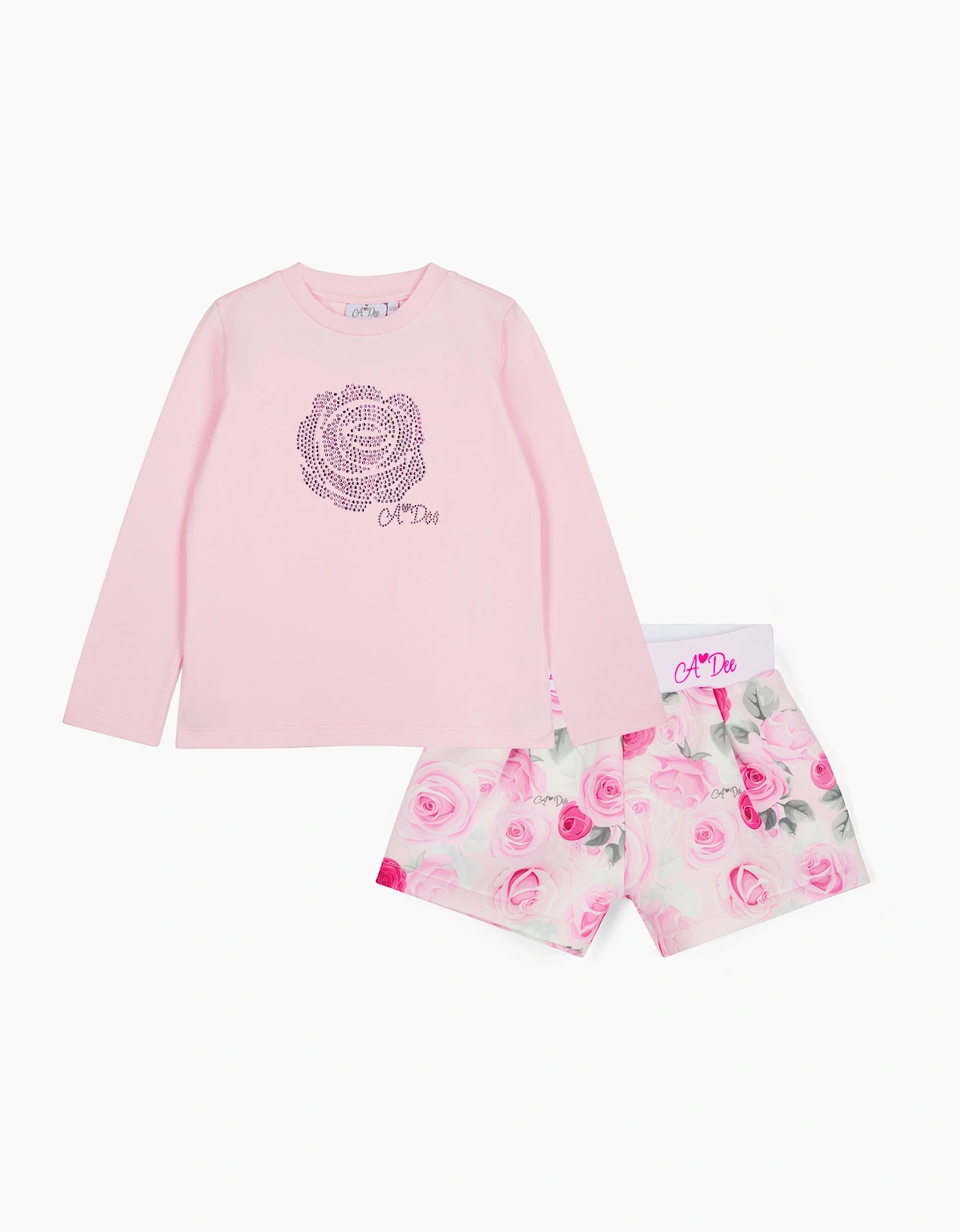 A DEE AMAYA ROSE PRINT SHORT SET W261506