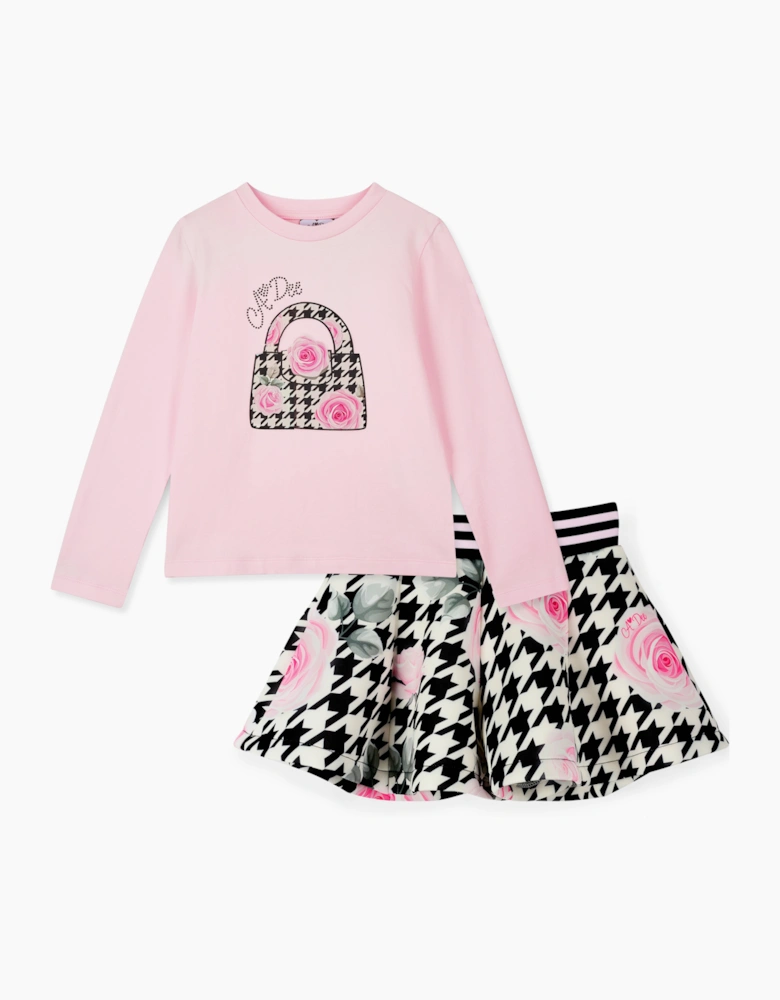 A DEE AMY HOUNDSTOOTH PRINT SHORT SET W261509
