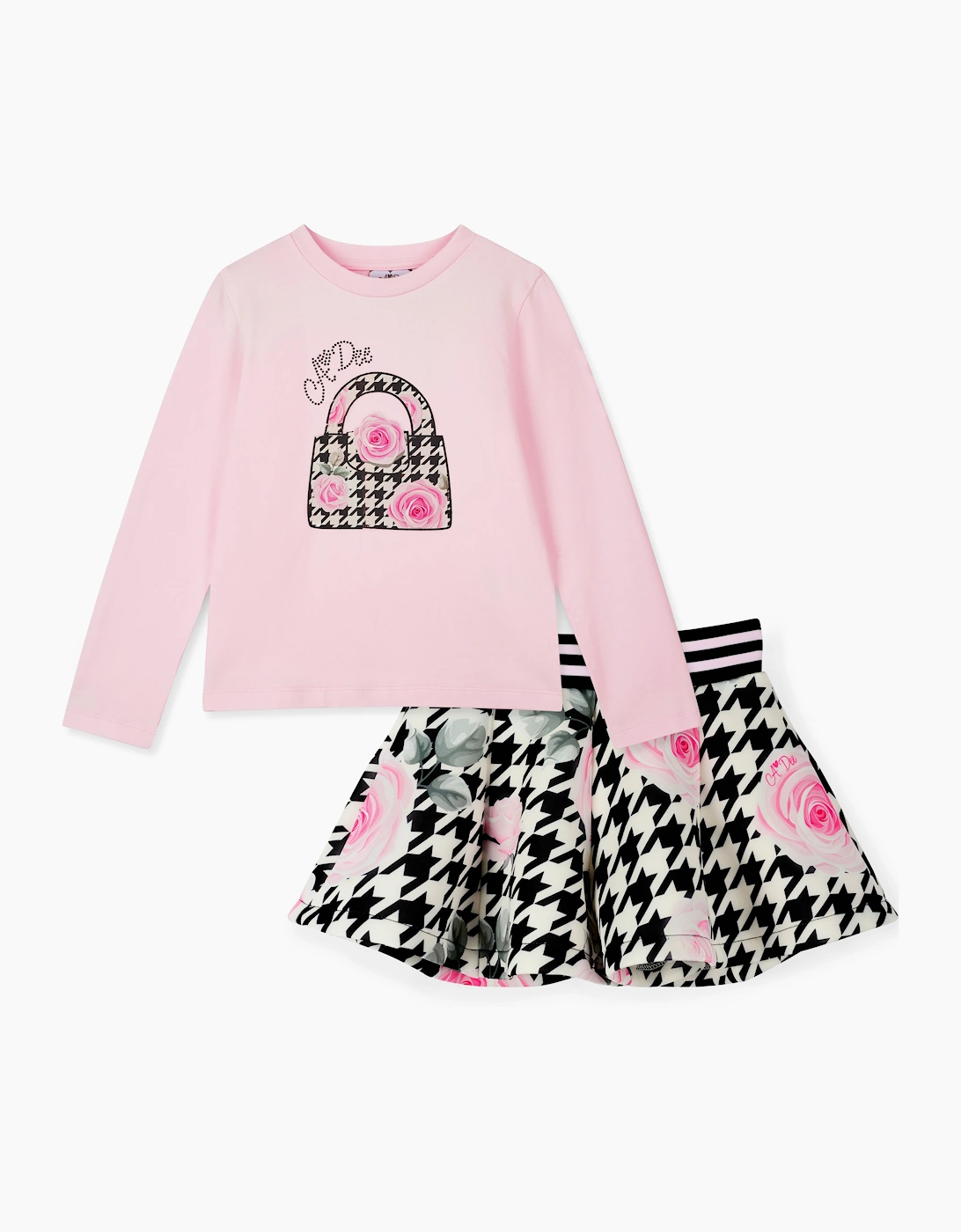 A DEE AMY HOUNDSTOOTH PRINT SHORT SET W261509