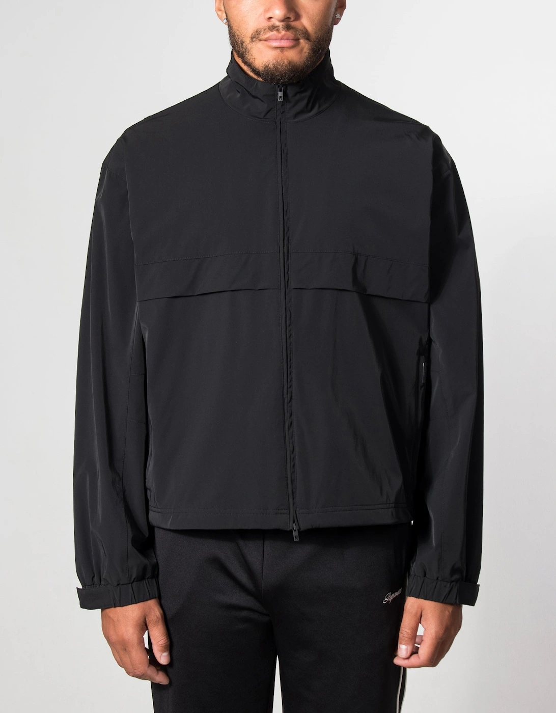 Oversized Initial Nylon Track Jacket