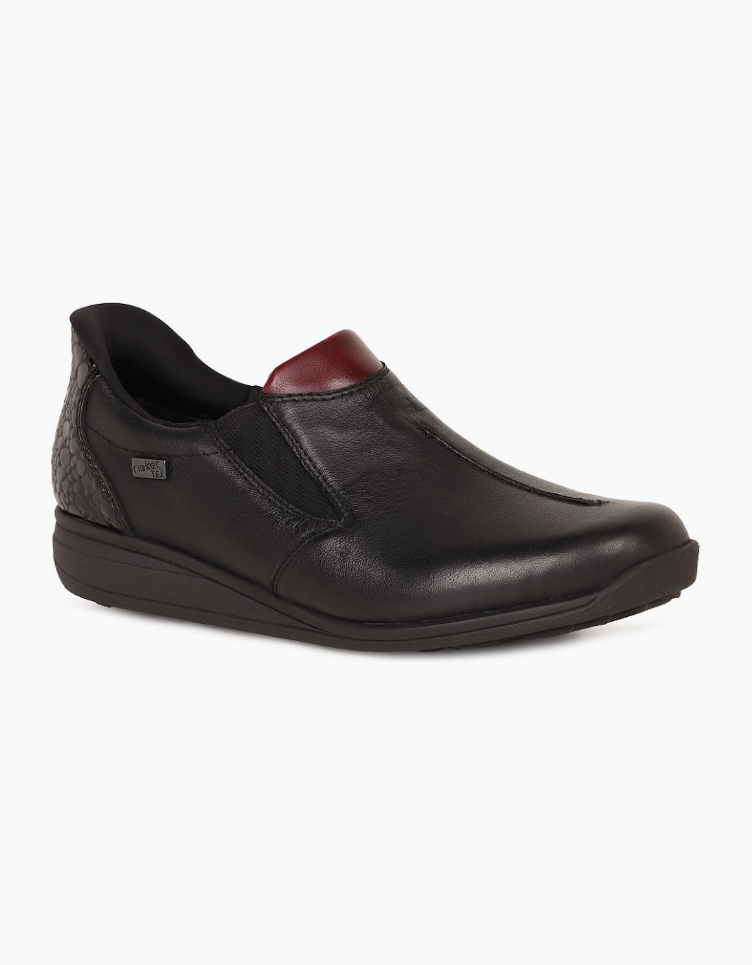 Rieker Black Tex Wide Fit Leather Shoes - Image 6