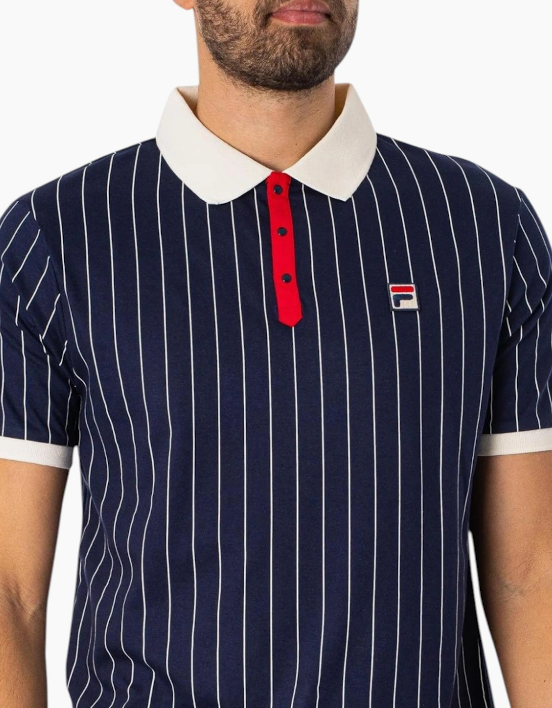 Fila Mens Polo Shirt Classic Striped Polo Short Sleeve Cotton Summer Polo