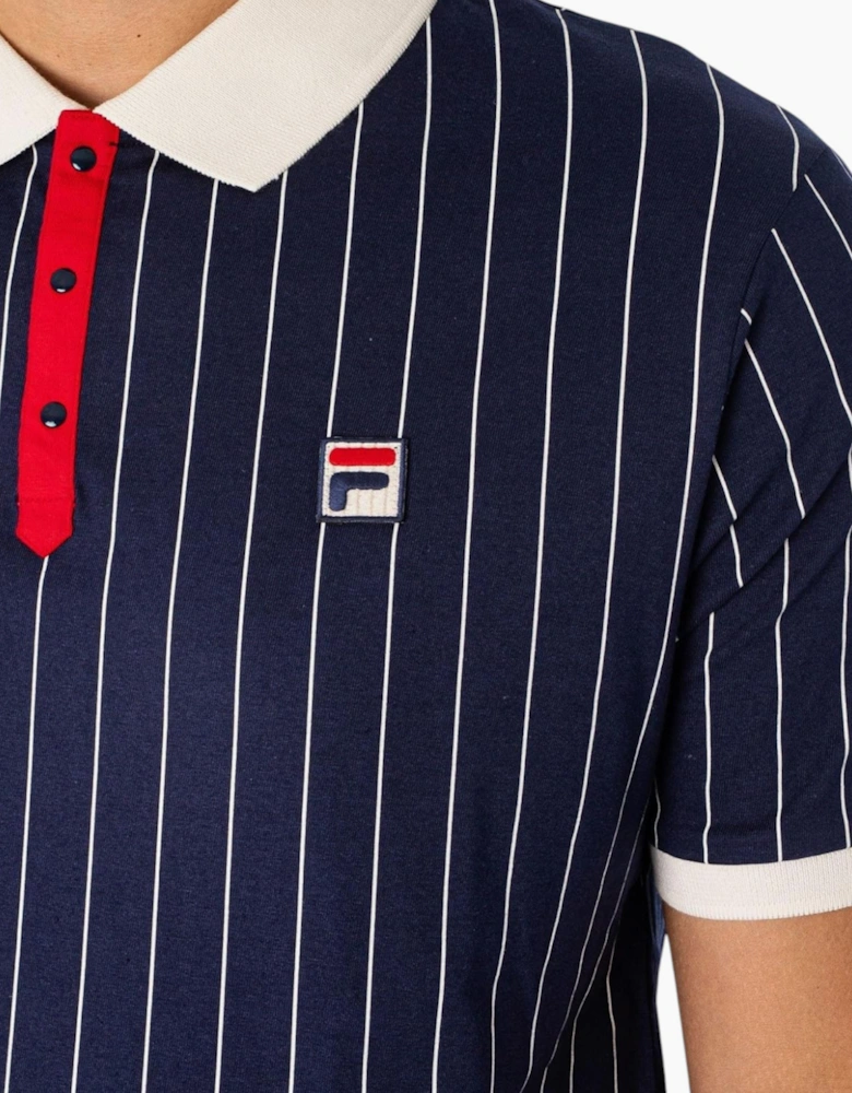 Fila Mens Polo Shirt Classic Striped Polo Short Sleeve Cotton Summer Polo