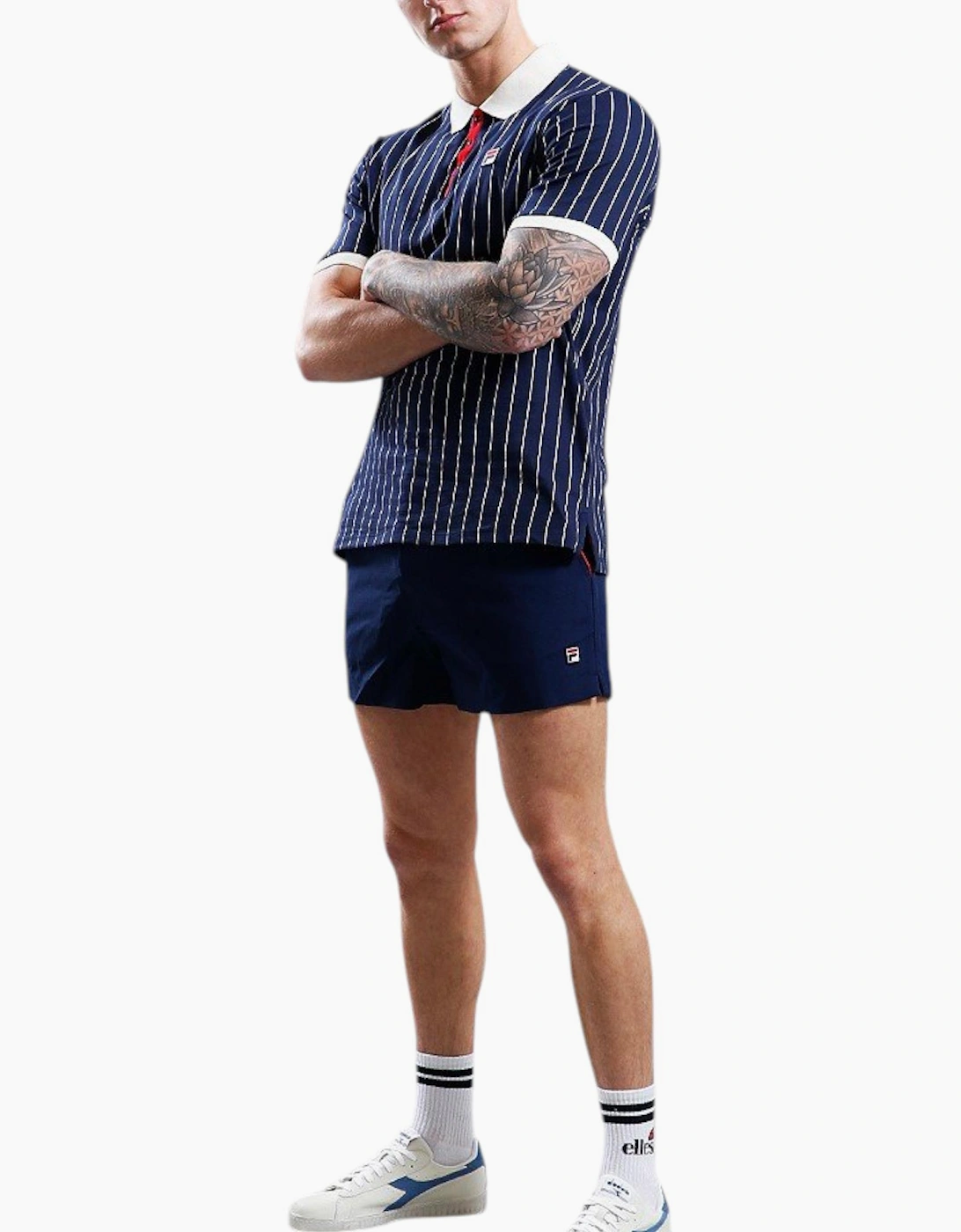 Fila Mens Polo Shirt Classic Striped Polo Short Sleeve Cotton Summer Polo