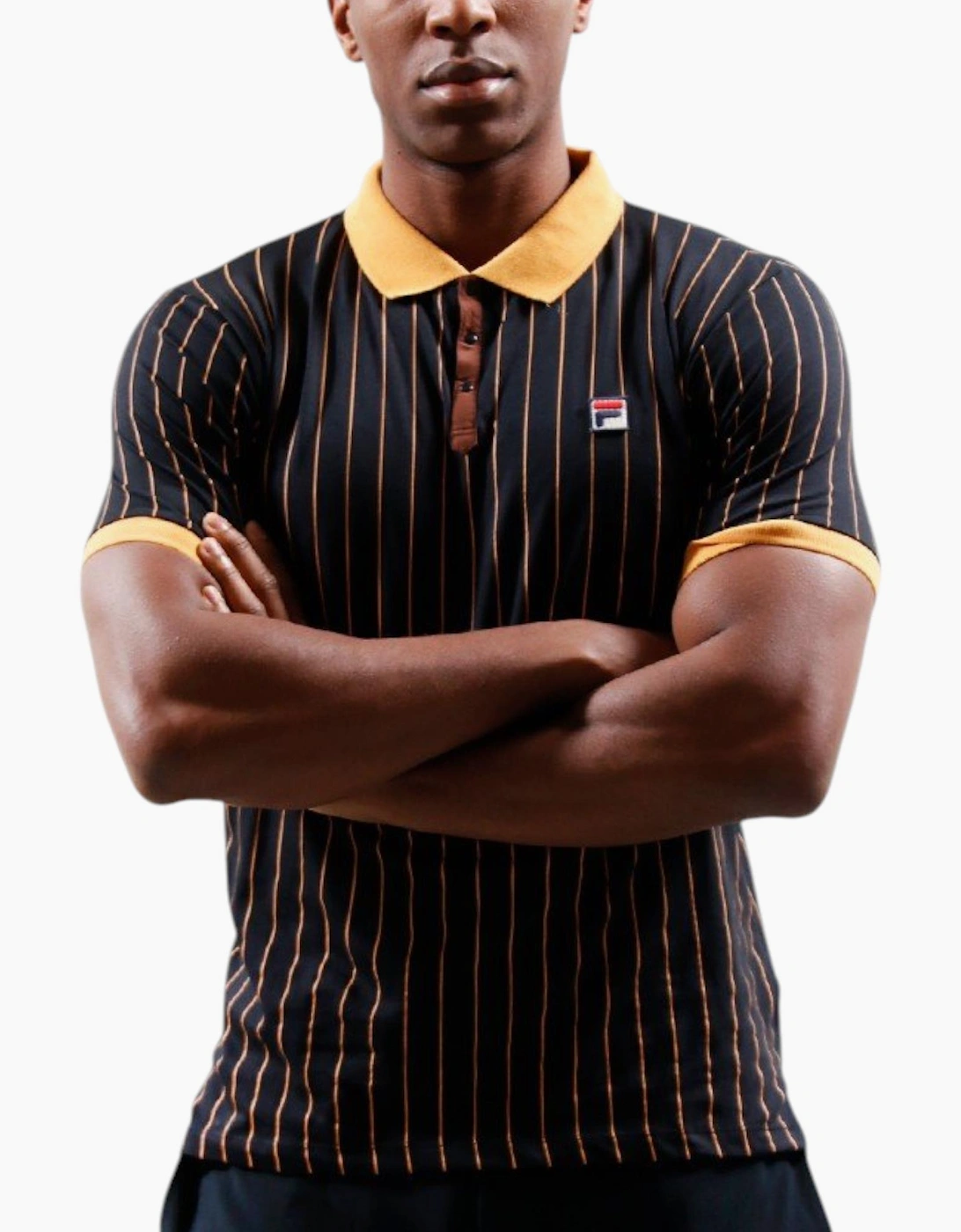 Fila Mens Polo Shirt Classic Striped Polo Short Sleeve Cotton Summer Polo