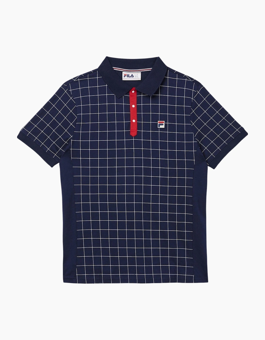 Fila Mens Polo Shirt Vintage Check Short Sleeve Summer Polo Cotton, 11 of 10