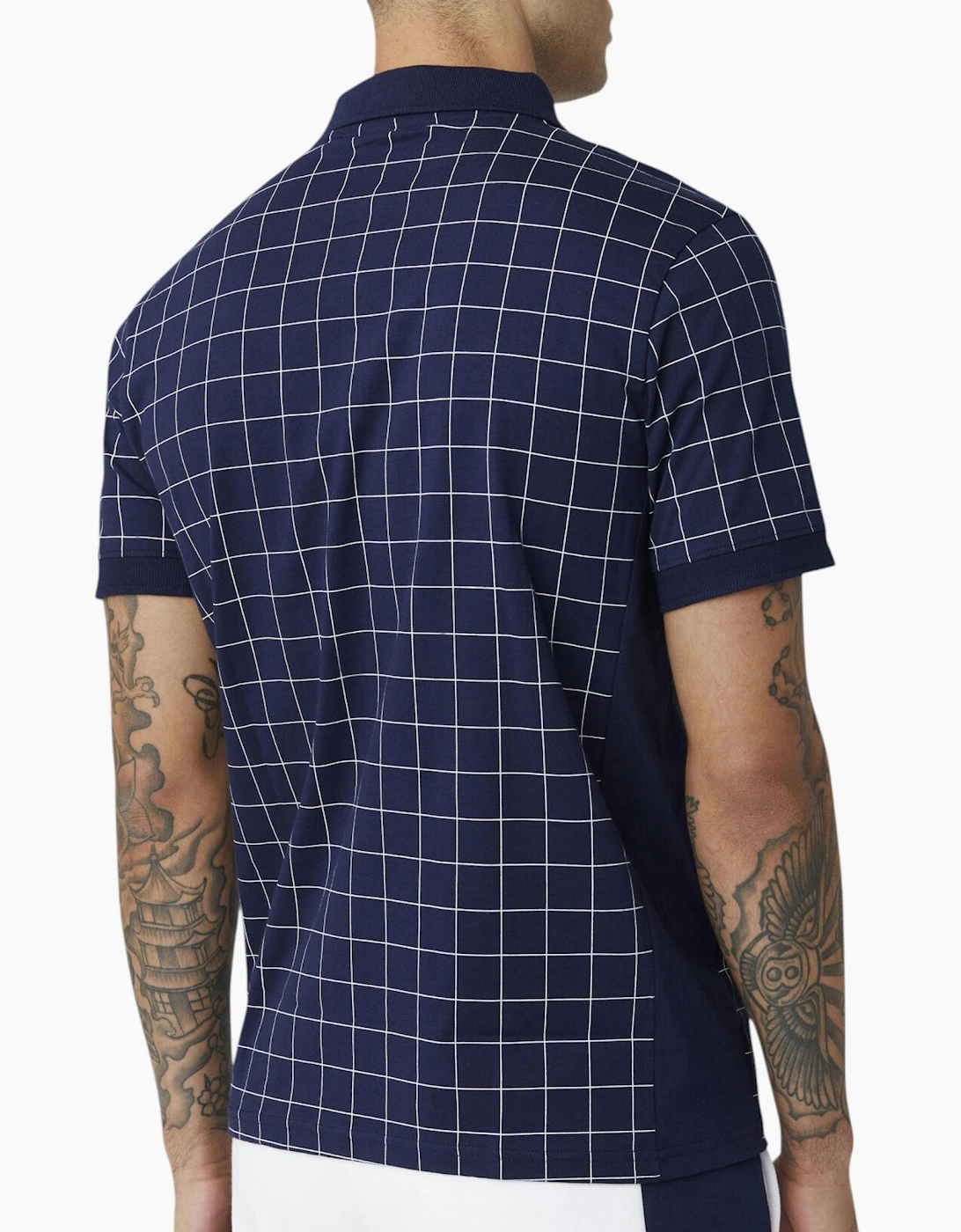 Fila Mens Polo Shirt Vintage Check Short Sleeve Summer Polo Cotton