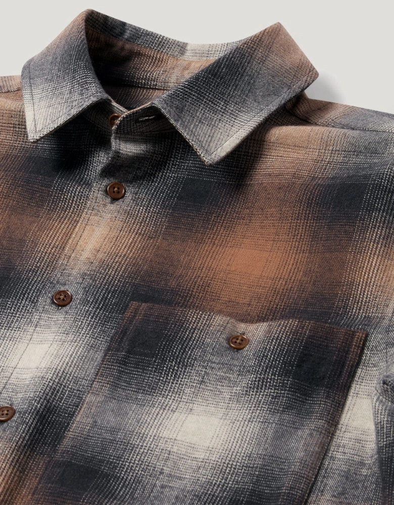 Belstaff Outpost Brushed Cotton Flannel Shirt Maple Brown