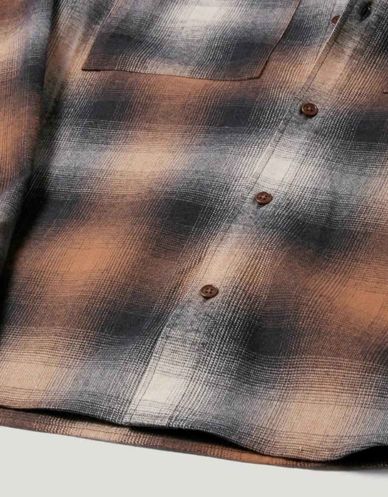 Belstaff Outpost Brushed Cotton Flannel Shirt Maple Brown