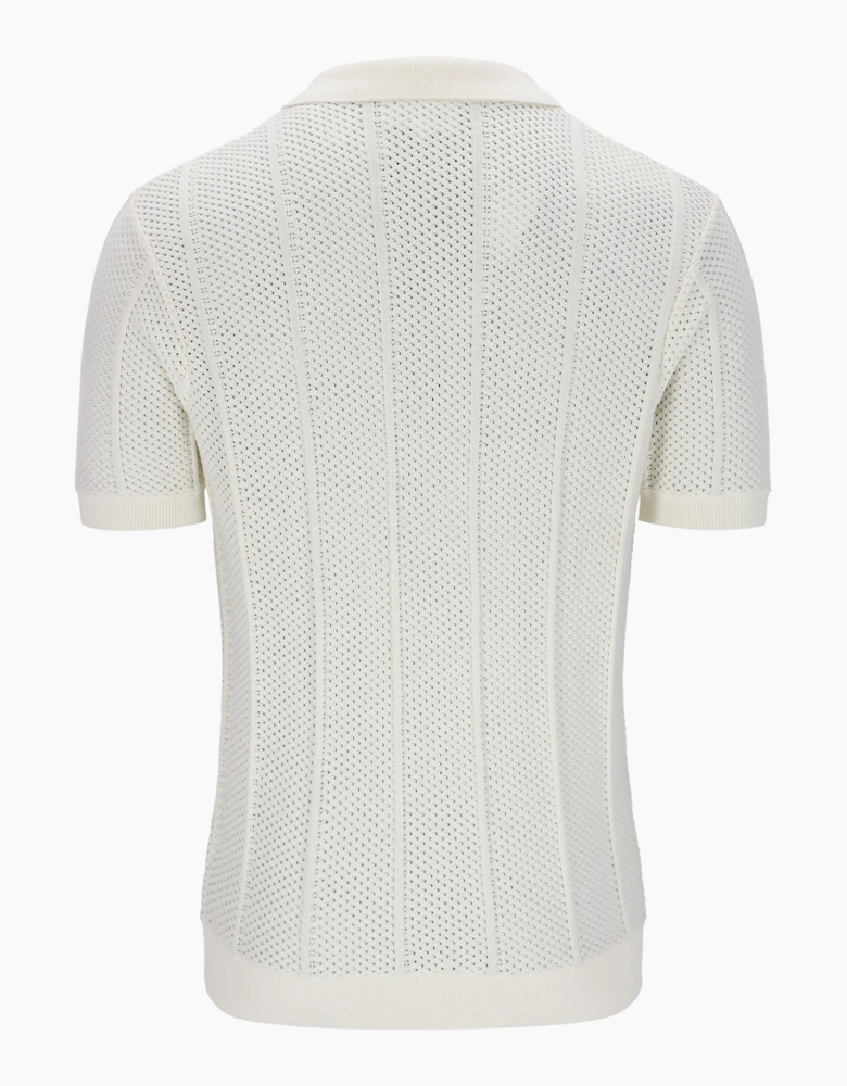 Montell Short Sleeve Men's Knit Polo Shirt | Gardenia Maritime Blue