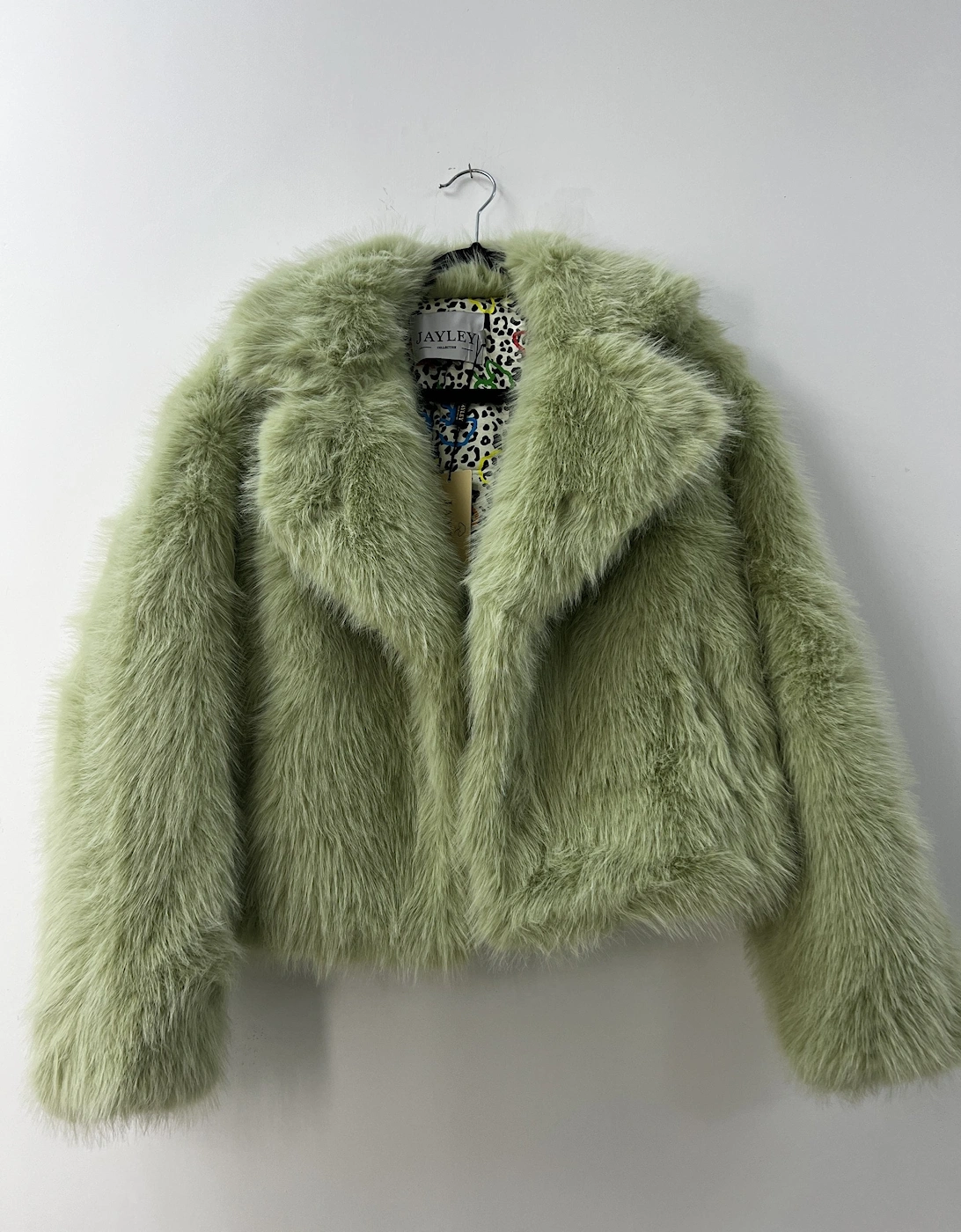 Pear Bamboo Blend Faux Fur Cropped Natalie Jacket, 2 of 1
