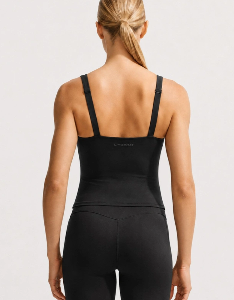 Nike SKIMS Ladies Matte Square Neck Tank Top in Black