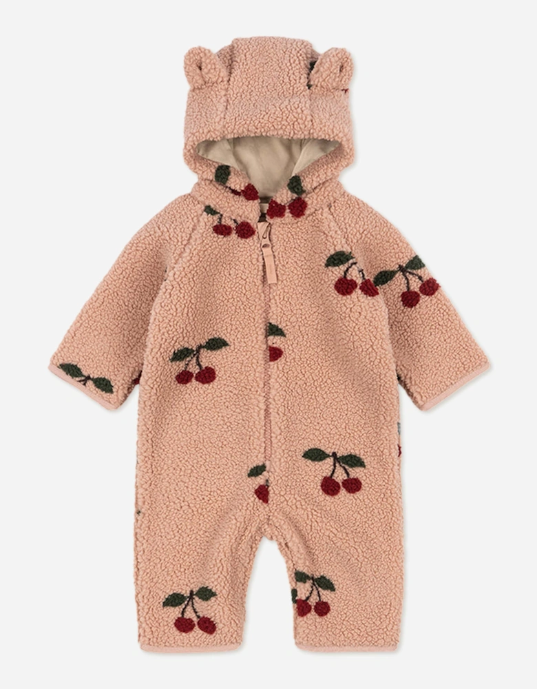 Konges Sløjd Baby Girls Jody Teddy Onesie in Pink