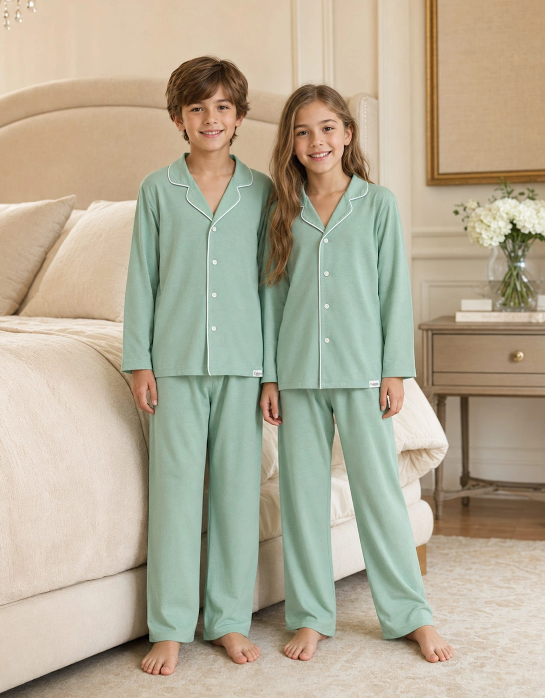 Calmm Kids Long Sleeve Nightwear in Green
