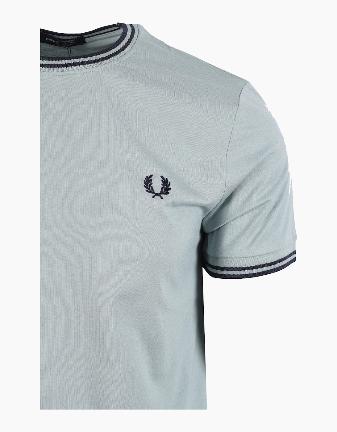 FRED PERRY TWIN TIPPED T-SHIRT SILVER BLUE / DARK AIRFORCE