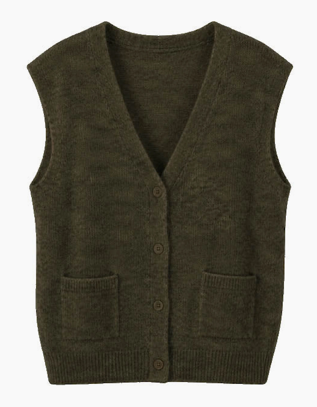Castlerock Sleeveless Buttoned Cardigan - Military