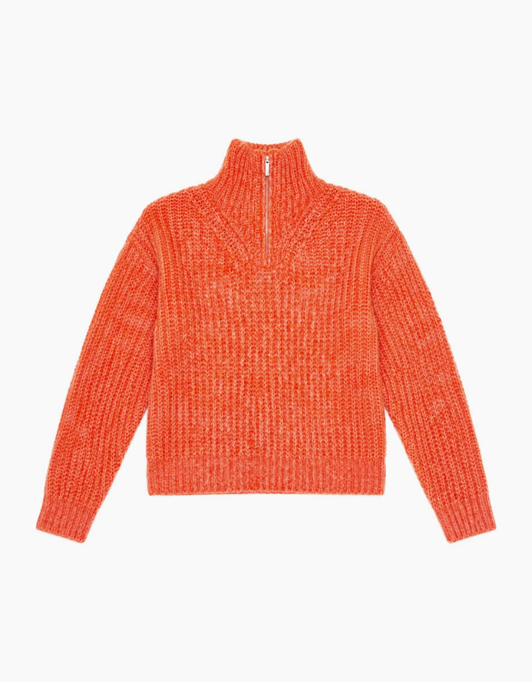 Arana Oversized Long-Sleeve Half-Zip Funnel-Neck Sweater - Fire Snow