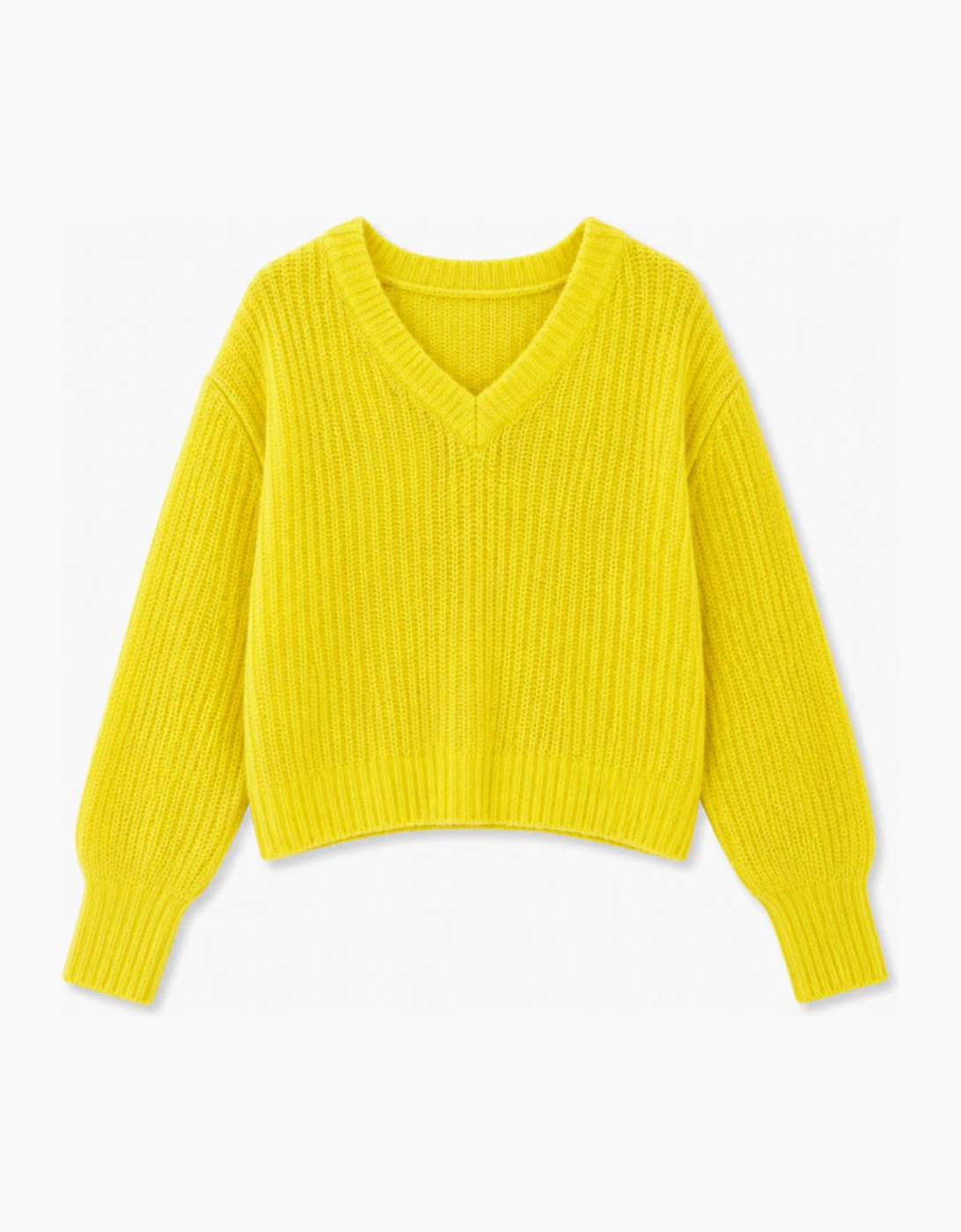 Anakoni Solid Long Sleeve V-Neck Sweater - Sunrise, 2 of 1
