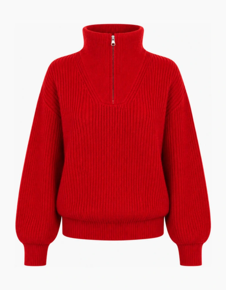 Breckenridge Long-Sleeved Truckerneck Pull-Over - Red