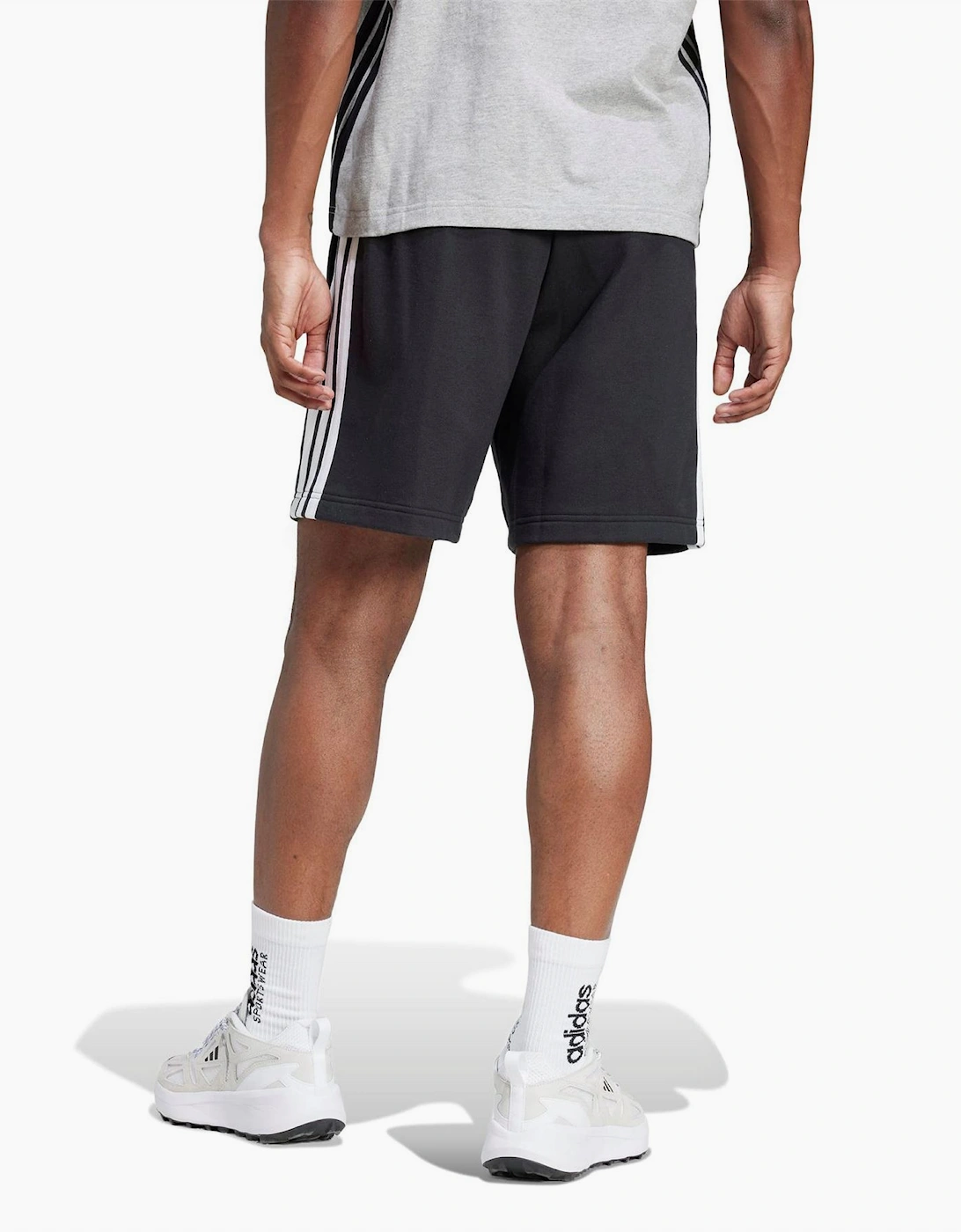Mens Essentials 3 Stripe Fleece Shorts