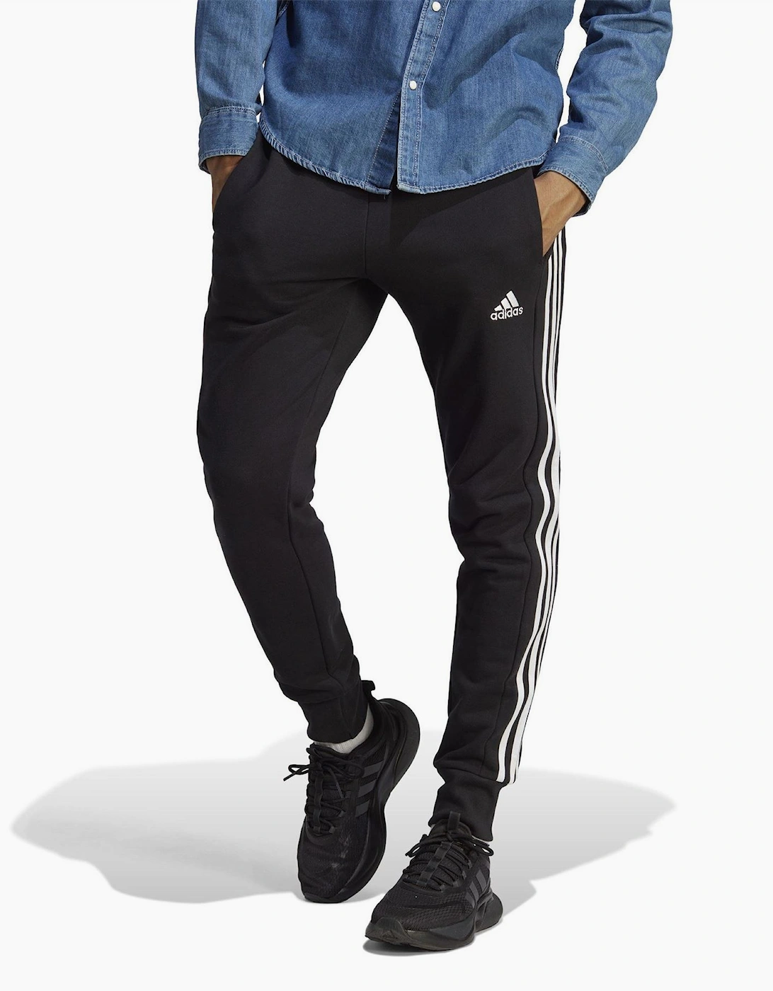 Essentials French Terry Tapered Cuff 3  Stripes Joggers