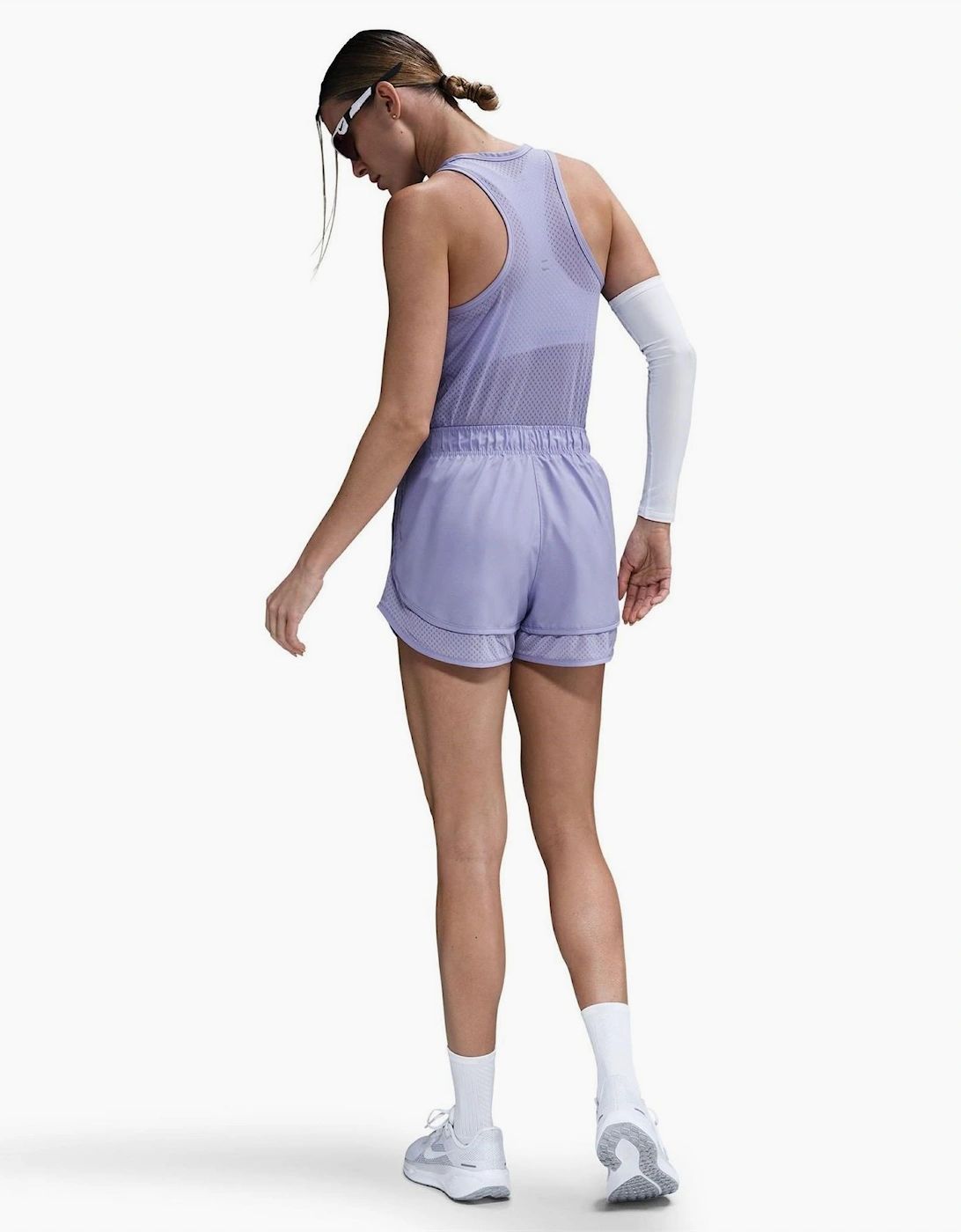 Womens Dri FIT Mid Rise Brief Lined Running Shorts