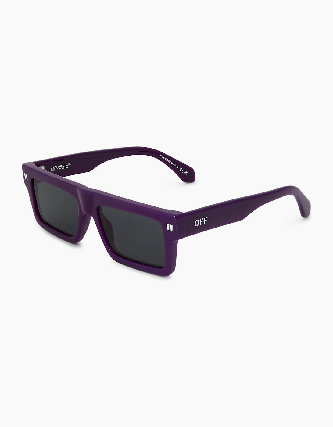Off-White Men's Purple Grey Chandler 53 Rectangle Sunglasses - Size One Size