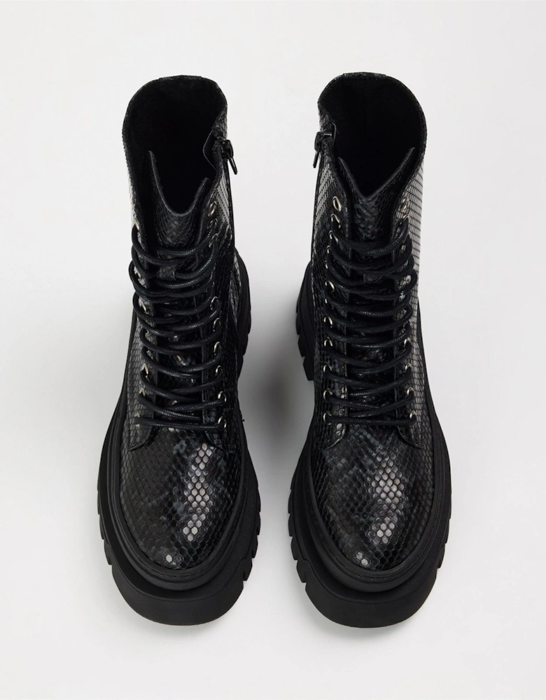 Coast Snake Patterned Platform Boots