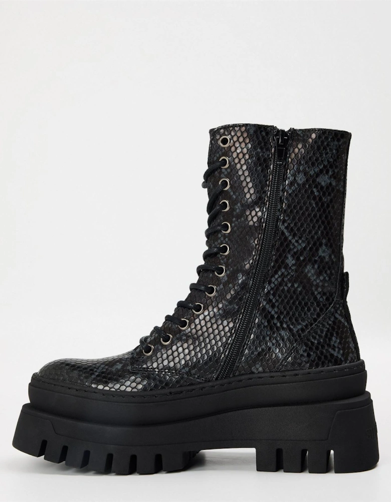 Coast Snake Patterned Platform Boots