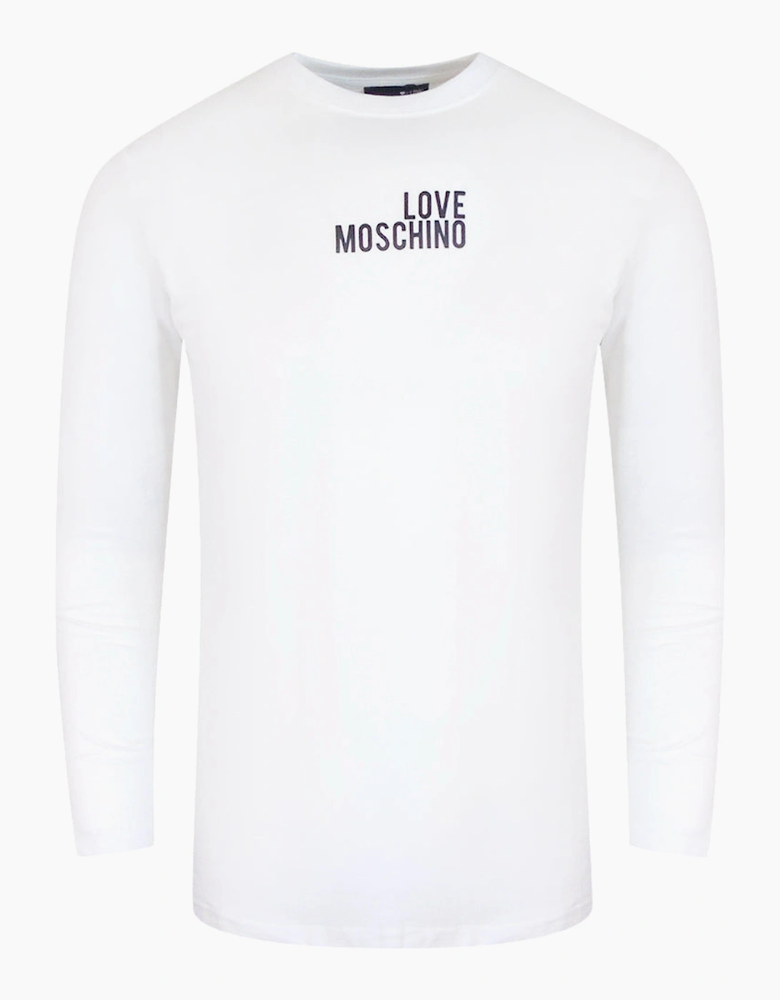 Love Moschino Men's Love Moschino Bold Logo Long Sleeve White T-Shirt