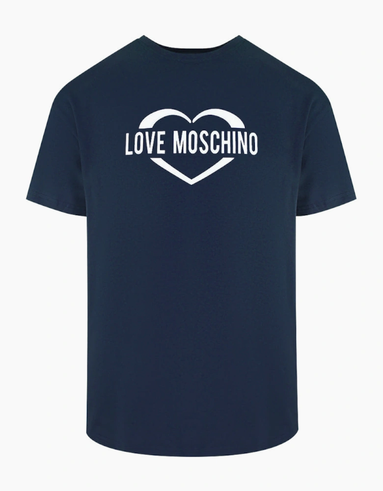 Love Moschino Love Logo Navy Blue T-Shirt
