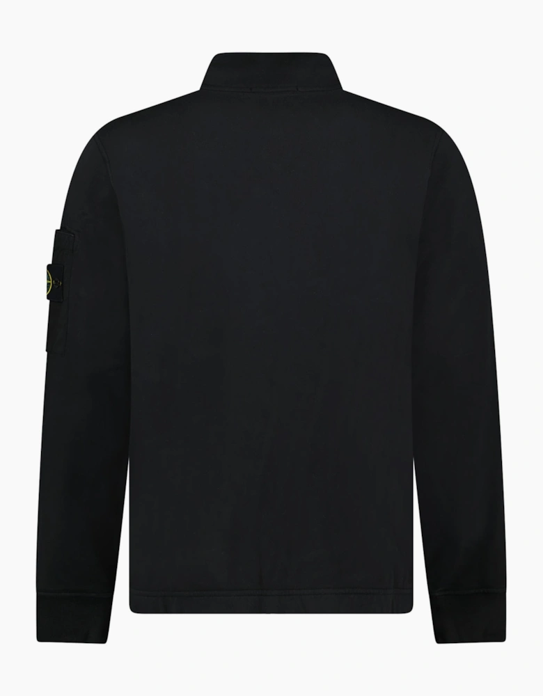 Stone Island Cotton Fleece Track Jacket in Black