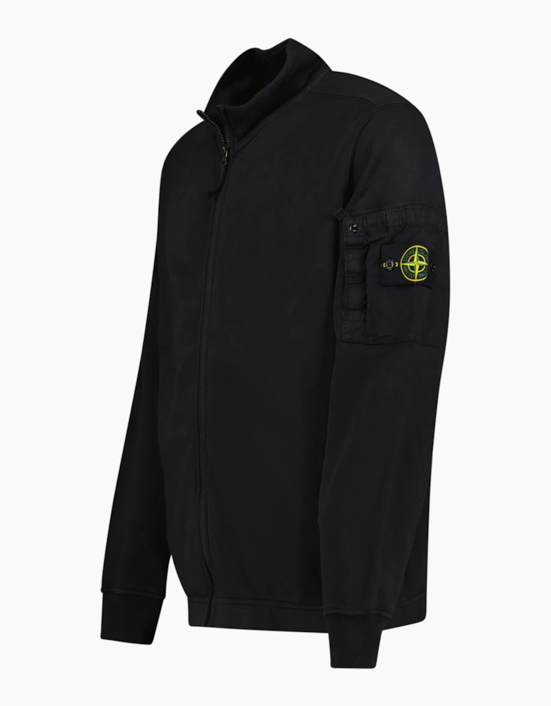Stone Island Cotton Fleece Track Jacket in Black
