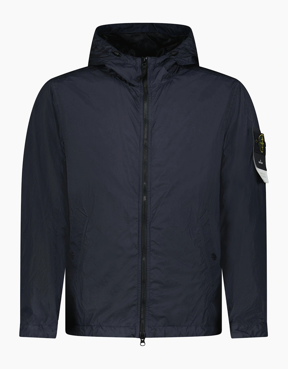 Stone Island Crinkle Reps NY Hooded Jacket in Navy