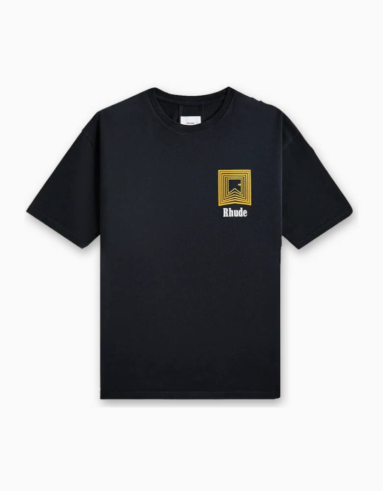 Men's Black Rhude Chevron Logo Repeat T-Shirt