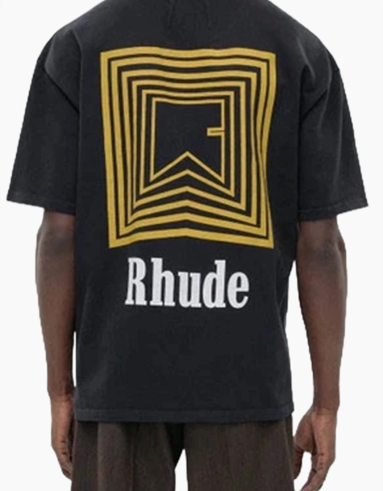 Men's Black Rhude Chevron Logo Repeat T-Shirt